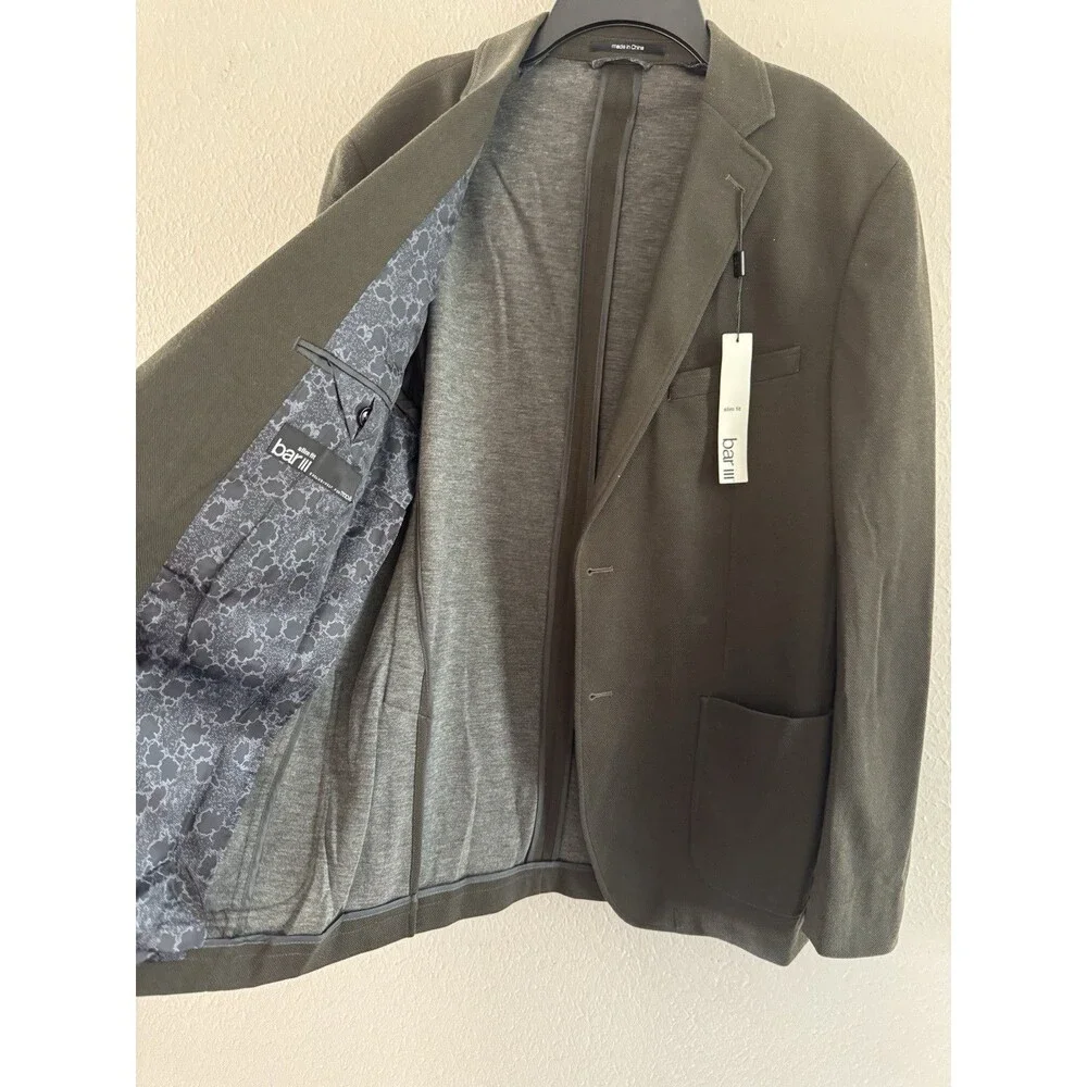 bar III Slim-Fit Knit Sport Coat blazer size 40R dark Green casual soft tailored